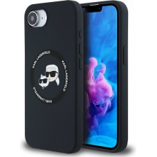 iPhone 16e Case Hülle - Karl Lagerfeld Choupette Silikon Soft Touch mit MagSafe - Schwarz