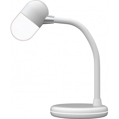 Lampe de chevet 3 en 1 avec haut-parleur et recharge sans fil, lumière LED - Blanc