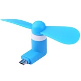 Mini ventilateur bleu pour smartphone parfait pour les déplacements et les journées chaudes - Micro-USB (Android)