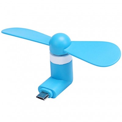 Mini ventilateur bleu pour smartphone parfait pour les déplacements et les journées chaudes - Micro-USB (Android)