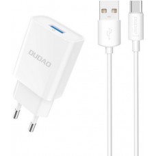 Pack Ladestecker Adapter USB-A 10W + Ladekabel USB-A 2.1A auf USB-C Dudao - Weiss