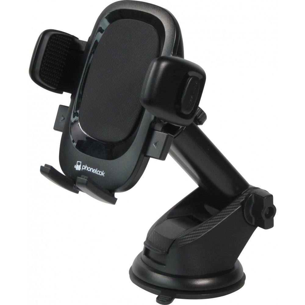 Support universel de téléphone voiture robuste à 360 degrés pare-brise & tableau de bord - PhoneLook - Noir