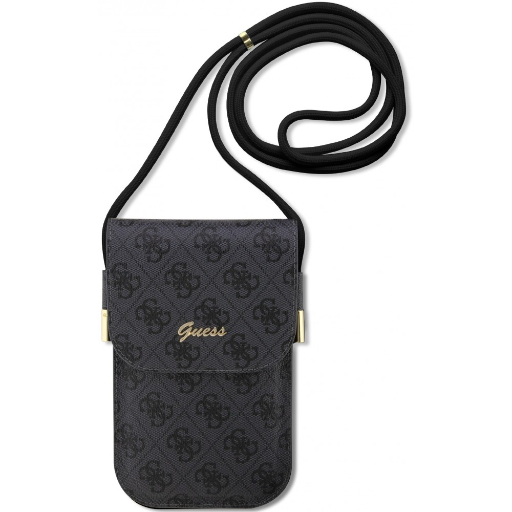 Pochette universelle Guess avec lanière bandoulière et porte-carte intégrés - Noir