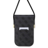 Pochette universelle Guess avec lanière bandoulière et porte-carte intégrés - Noir