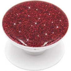 Pop Socket 3D Paillettes - Support de doigt interchangeable pour Smartphone / Tablettes - Rouge