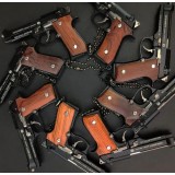 Porte-clés premium pistolet Beretta ultra réaliste avec poignée en bois véritable (couleur aléatoire)