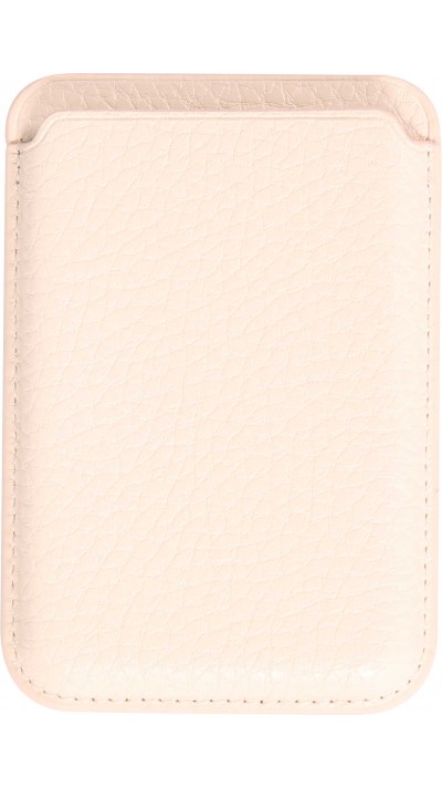 Portes-cartes MagSafe magnétique en cuir végan avec aiment fort - Blanc