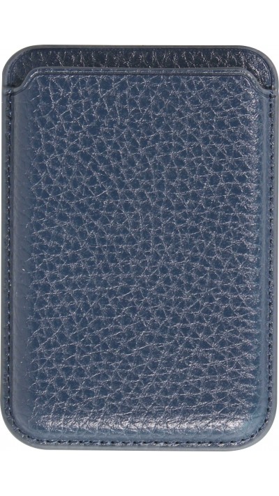 Portes-cartes MagSafe magnétique en cuir végan avec aiment fort - Bleu