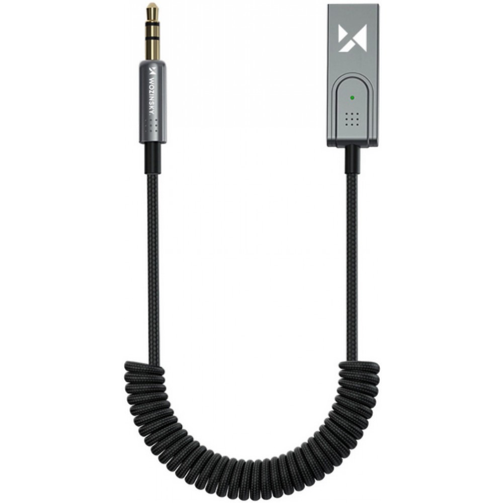 WOZINSKY Bluetooth 5.3 Audio Empfänger Receiver Adapter mit AUX-Anschluss & 10 Meter Reichweite - Schwarz