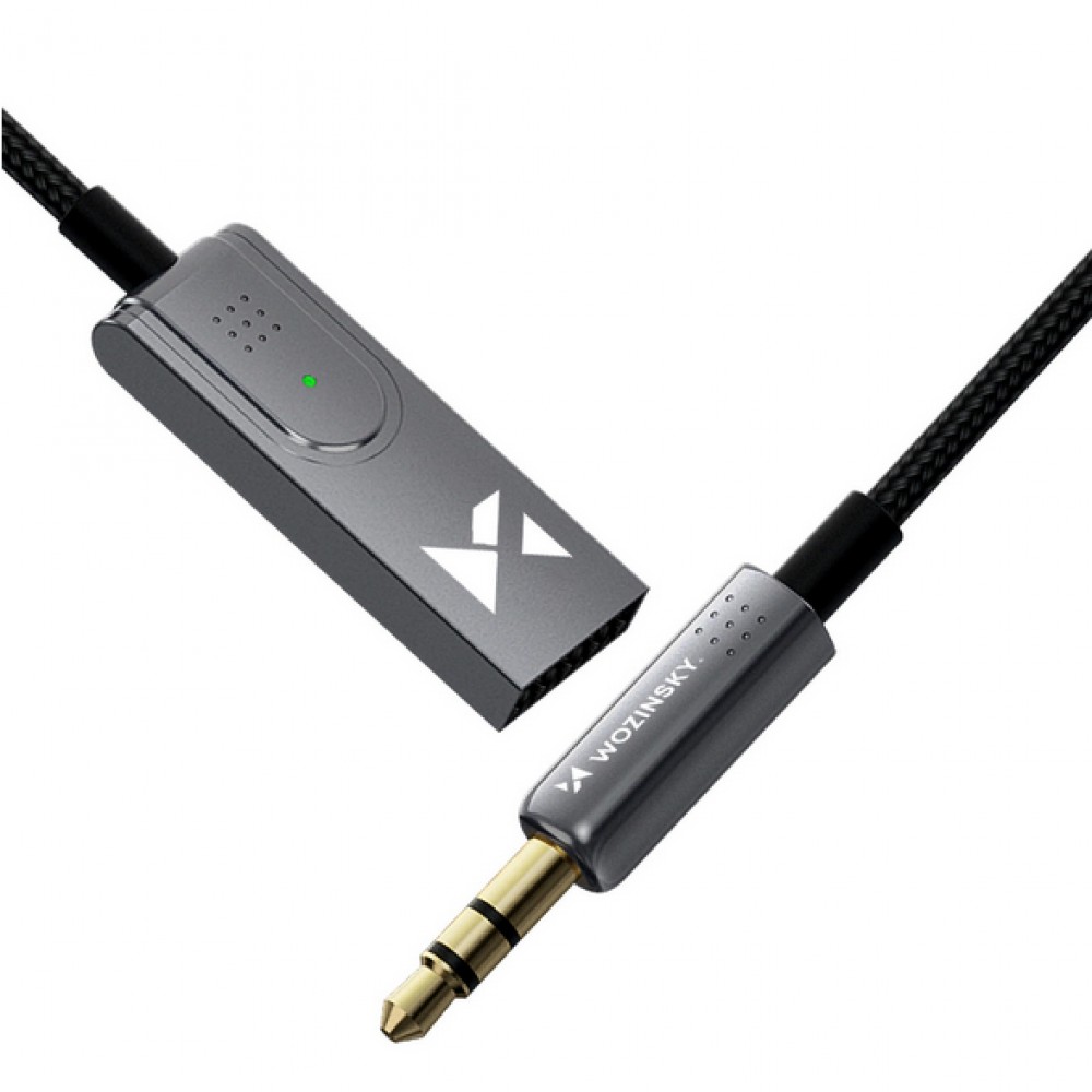 WOZINSKY Bluetooth 5.3 Audio Empfänger Receiver Adapter mit AUX-Anschluss & 10 Meter Reichweite - Schwarz