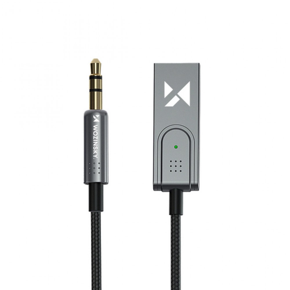 Récepteur audio Bluetooth 5.3 WOZINSKY Adaptateur récepteur avec prise AUX & 10 mètres de portée - Noir