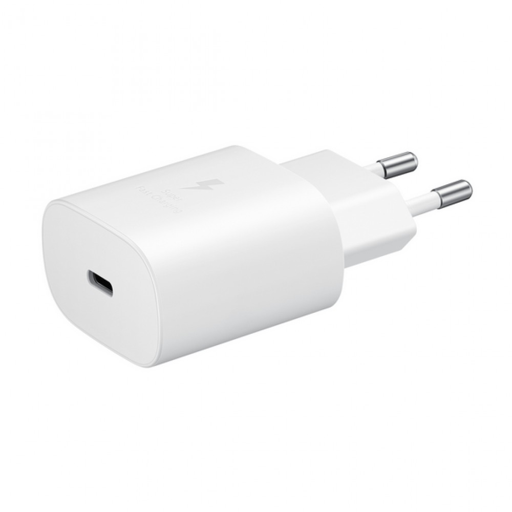 Samsung Chargeur secteur et de voyage 25W adaptateur USB-C + câble de charge 1 mètre USB-C vers USB-C - Blanc