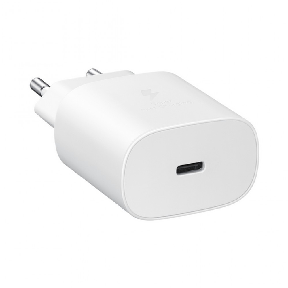 Samsung Chargeur secteur et de voyage 25W adaptateur USB-C + câble de charge 1 mètre USB-C vers USB-C - Blanc