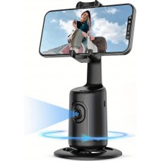 Smartphone-Stabilisator für Selfies mit Gesichtsverfolgung, 360-Grad-Drehung und Gestensteuerung - Schwarz