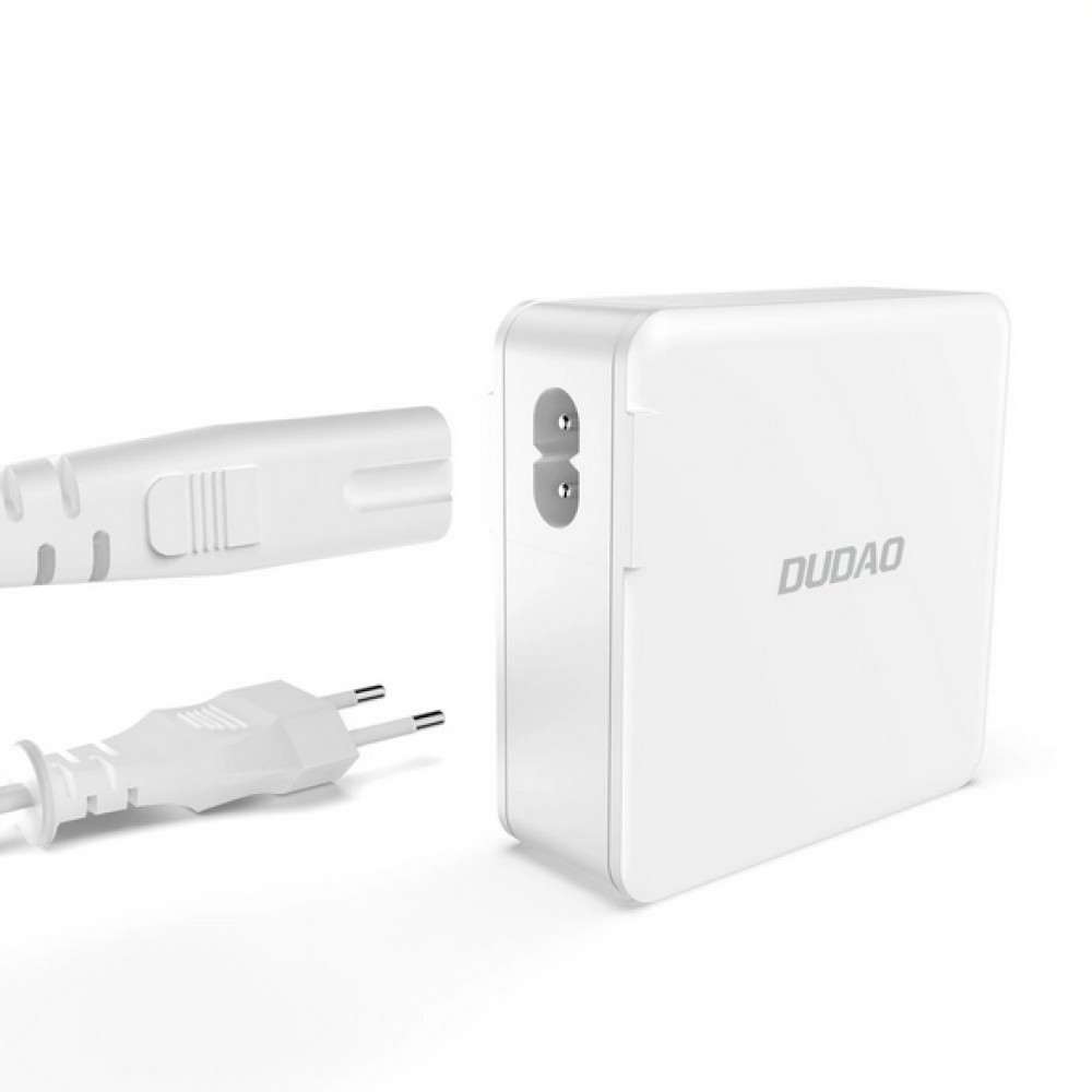 Station de charge GaN 100W Dudao avec 2x USB-C et 2x USB-A - Blanc