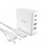 Station de charge GaN 100W Dudao avec 2x USB-C et 2x USB-A - Blanc