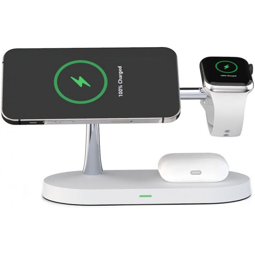 Station de charge 4 en 1 moderne 30W sans fil avec support casque pour  AirPods Max, iPhone, Apple Watch, AirPods - Blanc - Acheter sur PhoneLook