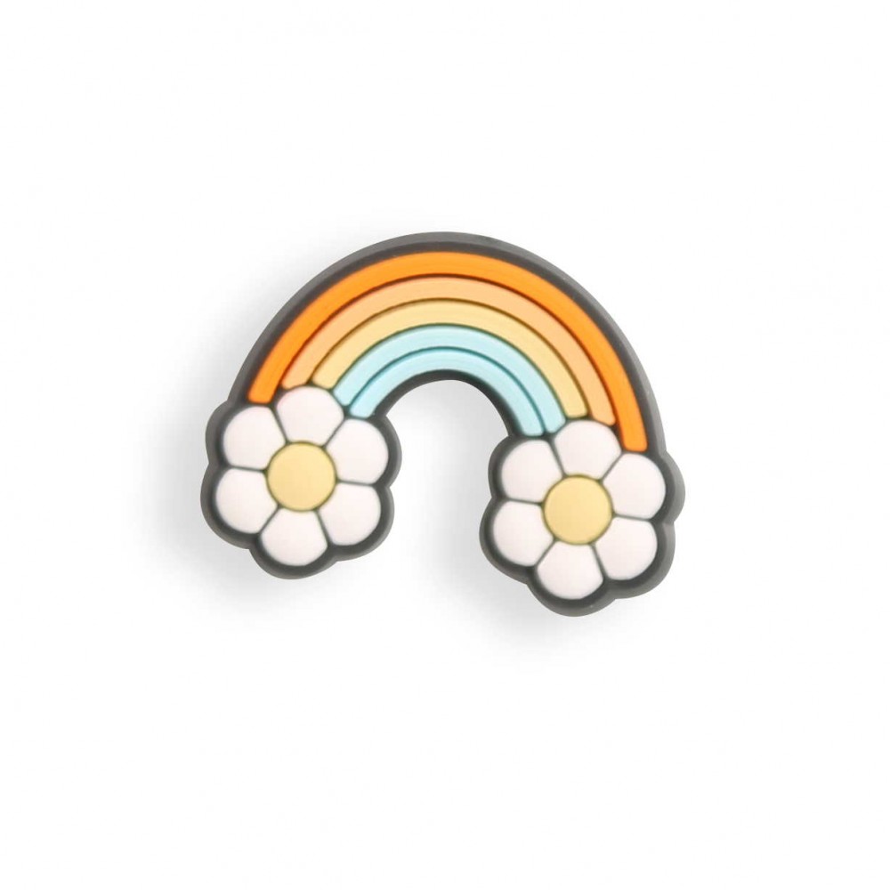 Charm bijou 3D pour coque avec trous style Crocs - Flower Rainbow