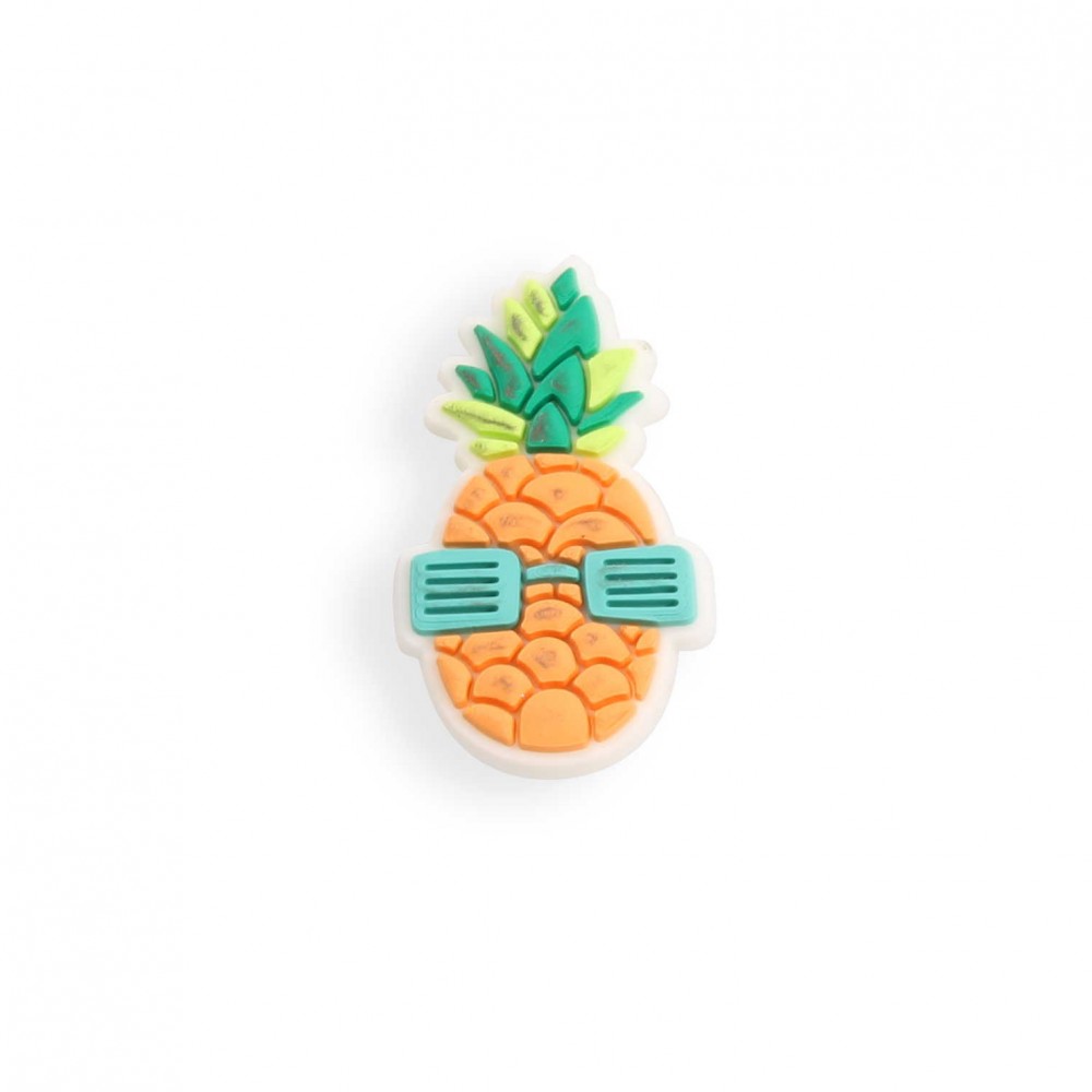 Charm bijou 3D pour coque avec trous style Crocs - Funky Pineapple