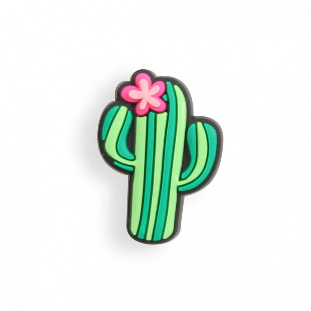 Charm bijou 3D pour coque avec trous style Crocs - Funny Flower Cactus
