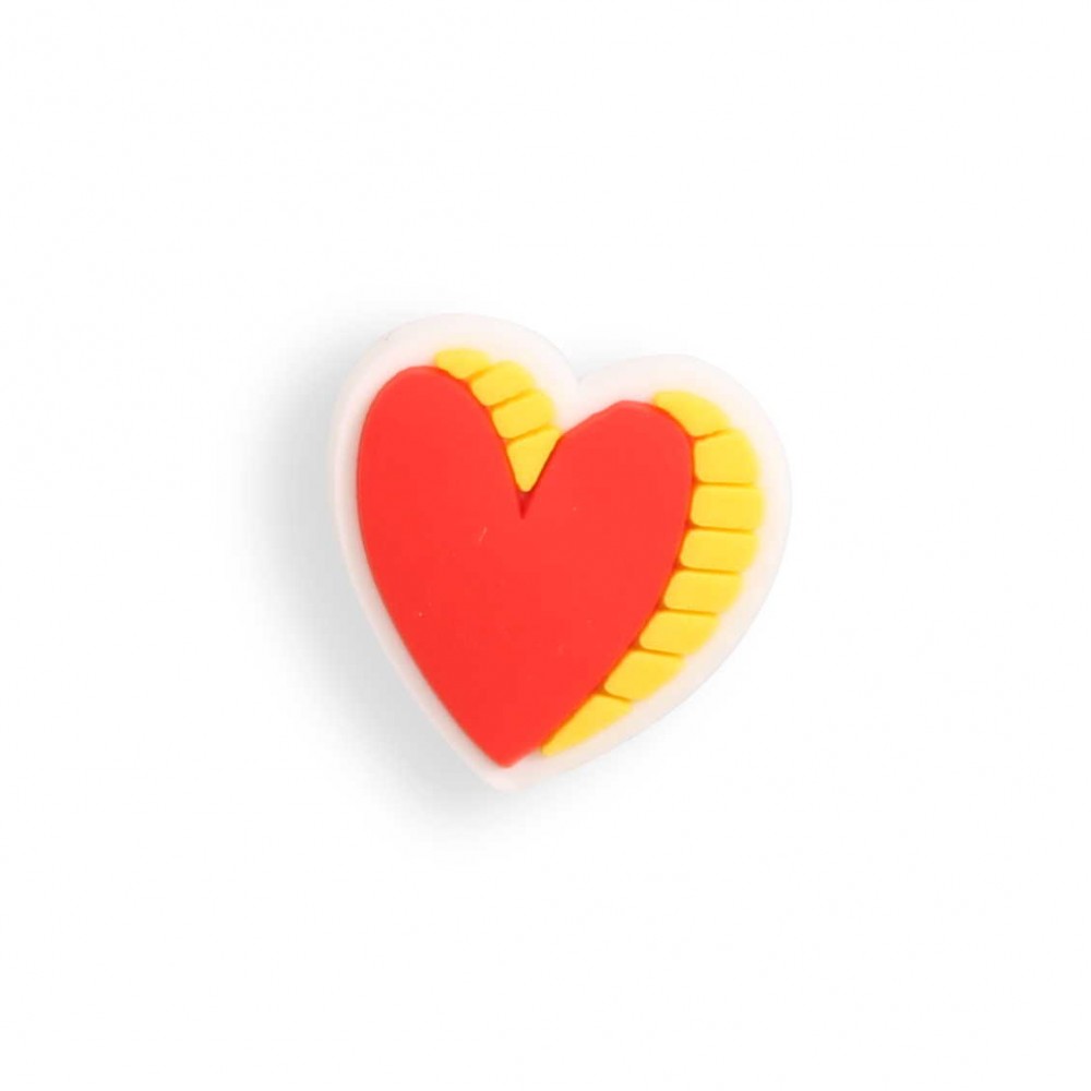 Charm bijou 3D pour coque avec trous style Crocs - Red Shiny Heart
