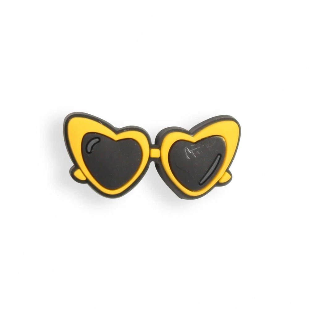 3D-Schmuck Charm für Silikonhülle mit Löcher im Crocs-Stil - Yellow Sunglasses