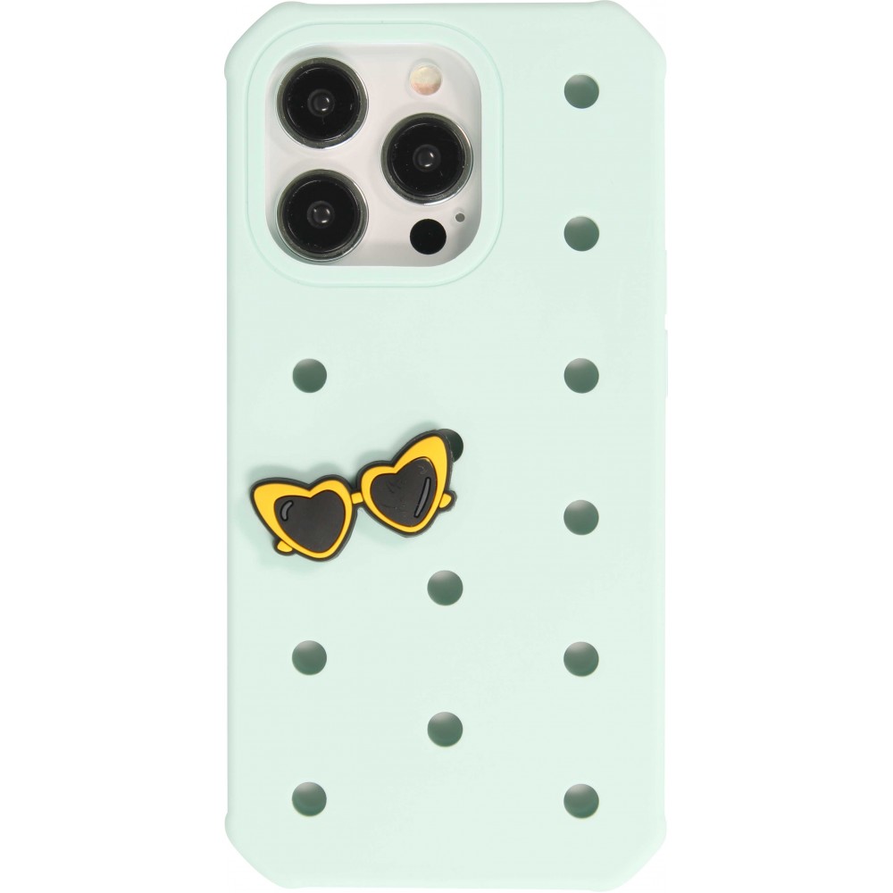 Charm bijou 3D pour coque avec trous style Crocs - Yellow Sunglasses