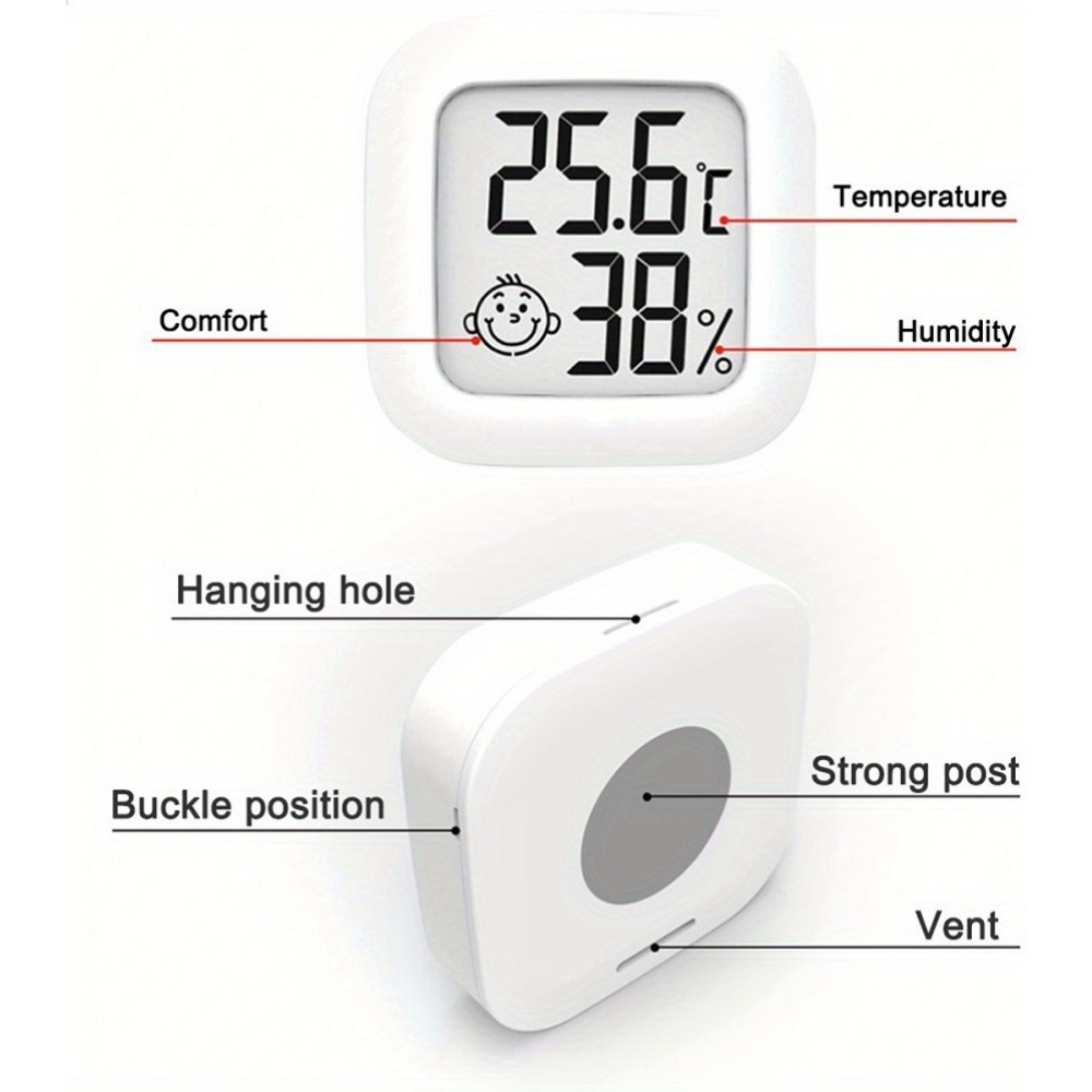 Thermomètre-hygromètre numérique mini LCD intelligent pour température et humidité