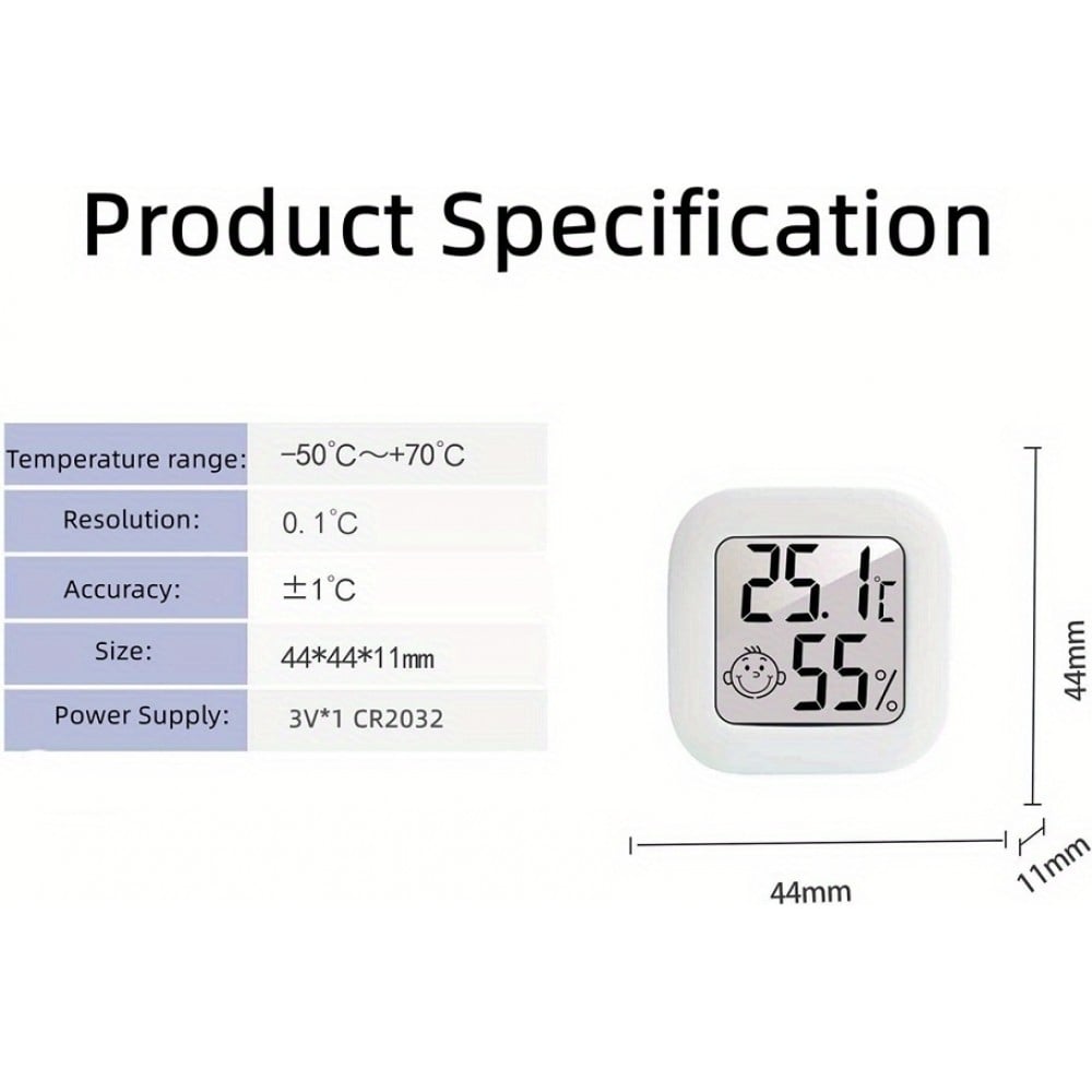 Thermomètre-hygromètre numérique mini LCD intelligent pour température et humidité