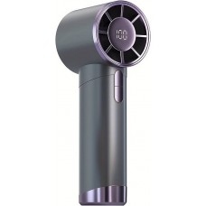 Ventilateur portable puissant compact à 100 vitesses avec affichage LED - Gris