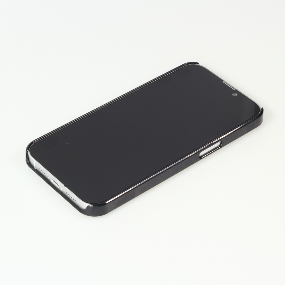Coque iPhone 13 - Wallet noir Noël 2023 Père Noël enchanté