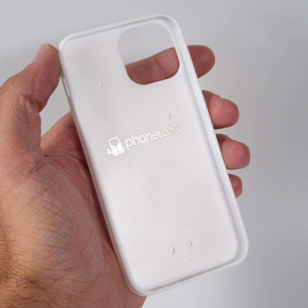 iPhone 13 mini Case Hülle - Silikon weiss Fantasiebergsee Himmel Sterne