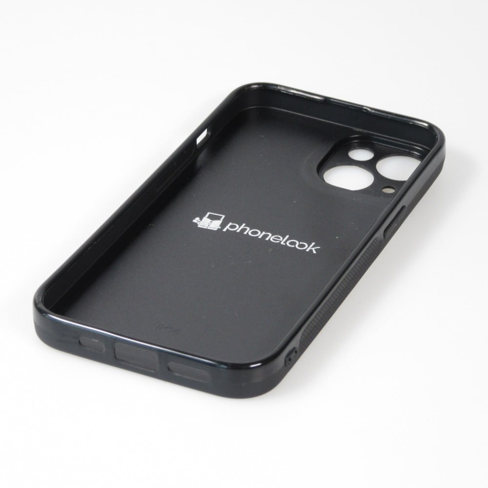 Coque iPhone 15 Plus - Silicone rigide noir Mont Neige Lumière