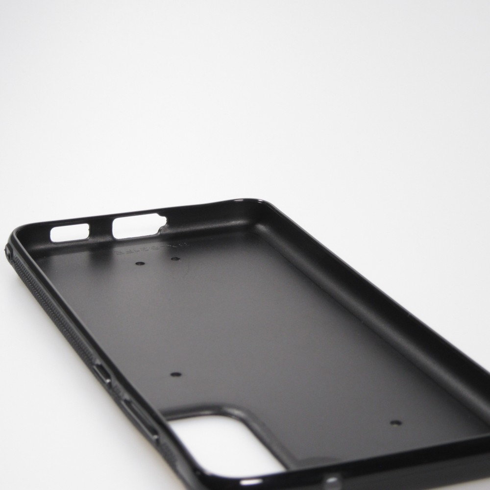 Samsung Galaxy S21 FE 5G Case Hülle - Silikon schwarz Kackhaufen Emoji auf Liegestuhl