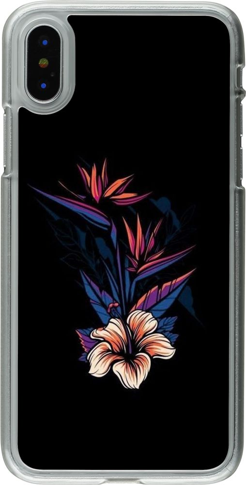 Coque Iphone X Xs Plastique Transparent Dark Flowers Acheter Sur