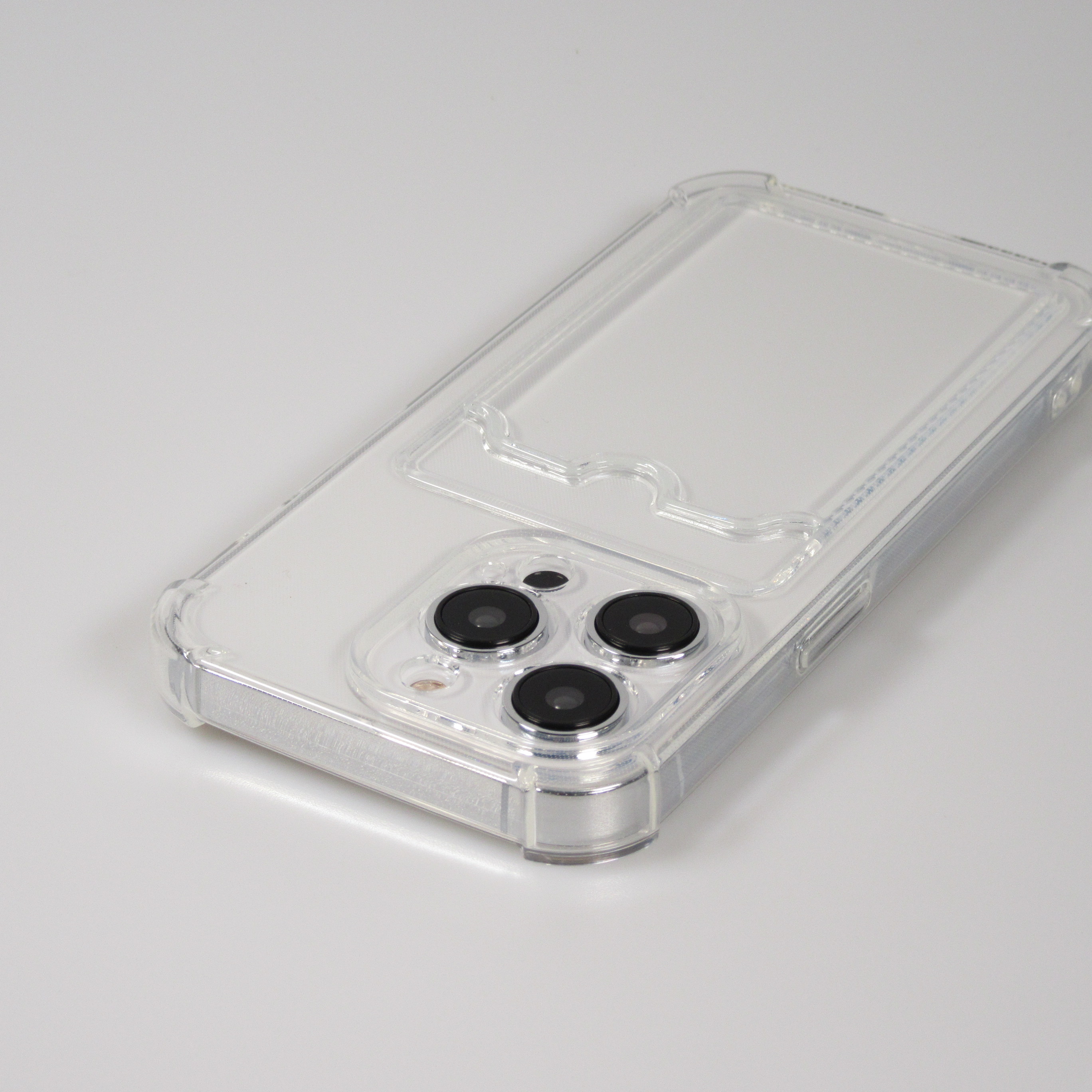 Coque iPhone 12 porte-cartes silicone (transparente) 