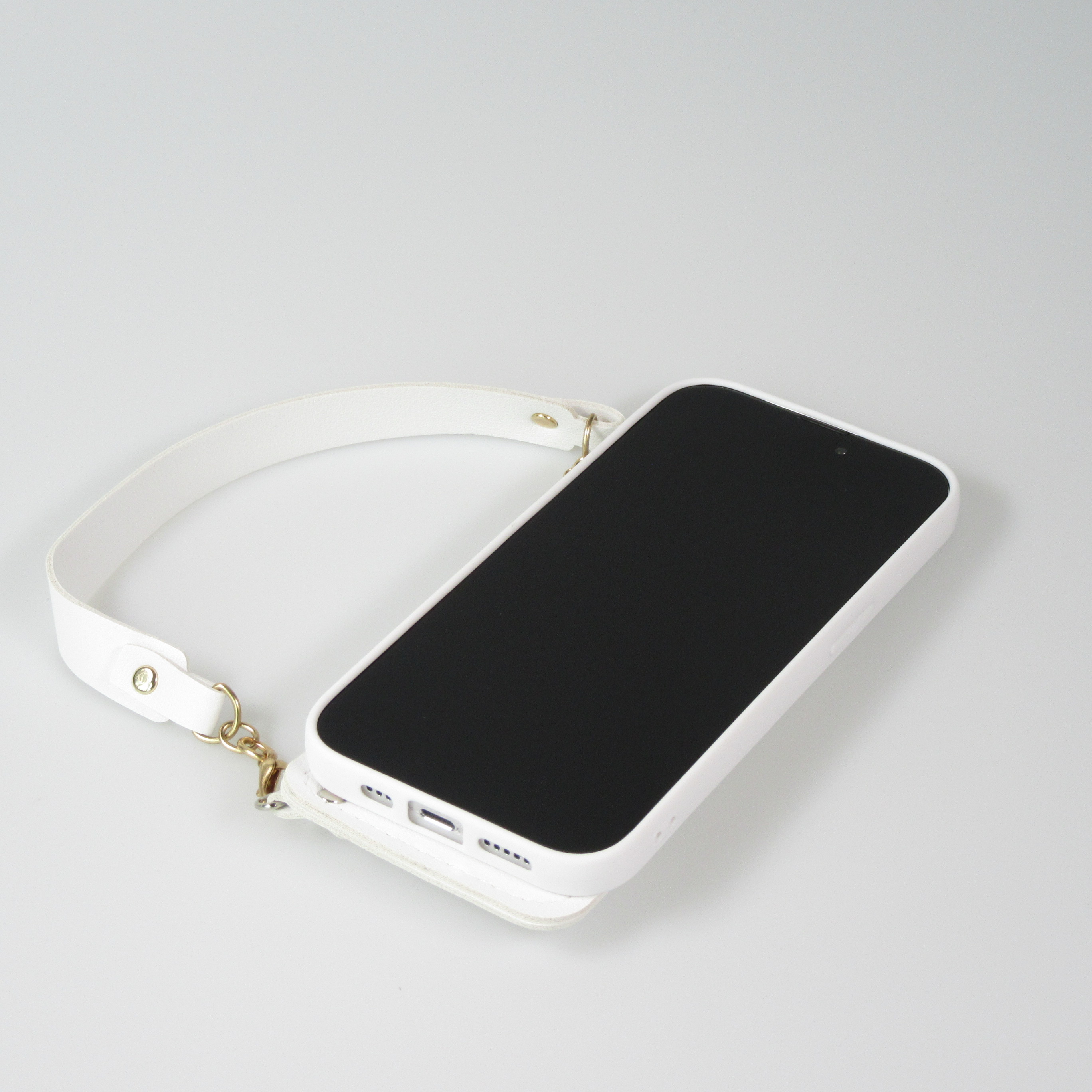 Coque iPhone 14 Pro - Silicone soft touch avec pochette à cartes ou argent  en cuir et lanière intégrée - Noir - Acheter sur PhoneLook