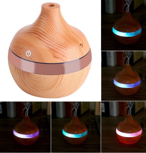 Luftbefeuchter Diffusor Wooden Look Holz Design 300ml mit LED
