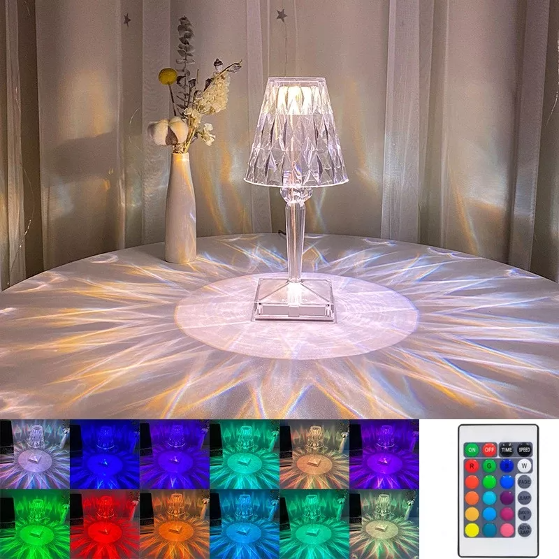 Lampe de table LED Multicolore 26cm, luminaire extérieur résistant